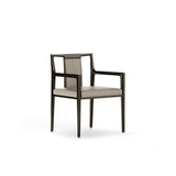 Aster Mont Dining Chair, moka oak stain matte wood and brushed brass, Designer's Guild Matara, available from Touched Interiors UK