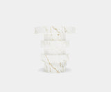 Aura Calacatta Gold Side Table: Modern Luxury in Marble.