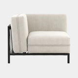 Domkapa Bondi Outdoor Corner Module, view 1, in a light grey outdoor fabric