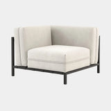 Domkapa Bondi Outdoor Corner Module, view 3, in a light grey outdoor fabric