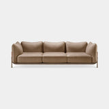 Bardolino Pocket Cushion Luxury Sofa in Bonsai fabric with brown burnished brass