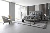 Giorgio Collection Mirage Bed in grey velvet, third view