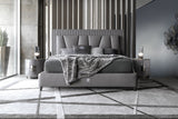 Giorgio Collection Mirage Bed in grey velvet, second view