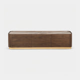 Berkeley Designs Brooklyn Media Unit, dark walnut veneer with ceramic top