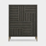 Berkeley Designs Kyoto Cabinet, dry grey oak veneer with brushed brass feet