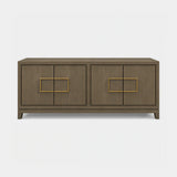 Berkeley Designs Lucca Sideboard, grey taupe oak with brass handles