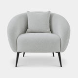 Berkeley Designs Naples Occasional Chair, ivory textured upholstery with slim black legs