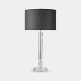 Berkeley Designs Napoli Table Lamp, clear crystal and polished nickel with black shade