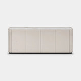 Berkeley Designs Shoreditch Sideboard, high gloss taupe with veined ceramic top and black base