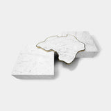 Boca do Lobo Navarra Center Table in Carrara marble, view from above