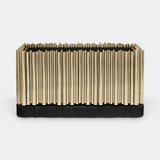 Boca do Lobo Symphony Nightstand in gold plated brass tubes, available from Touched Interiors UK