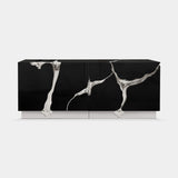 Boca do Lobo Lapiaz Black Silver Sideboard in black lacquer and silver