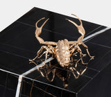 Boca do Lobo Metamorphosis Side Table, close-up of the cast brass scorpion