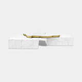Boca do Lobo Navarra Center Table in Carrara marble, front view