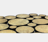 Boca do Lobo Newton Black Gold Dining Table, close-up of the textured gold plated top
