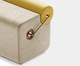 Statement Stool for High-End Home Decor: Make a bold statement in your home with the Chevalier Stool. This luxurious mid-century modern stool features a captivating design in walnut wood, plush upholstery for comfort, and gleaming brass detailing for a touch of glamour.