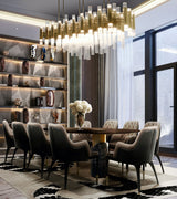 Caffe Latte Breve II Oval Dining Table in a room setting