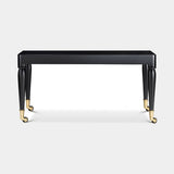 Brindisi Turned Leg Luxury Console Table in matt black lacquer