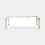 C.Z. Rectangular Marble Luxury Dining Table in Calacatta Gold marble