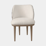 Casa Magna Coquet Dining Chair, ivory fabric with a wood frame, available from Touched Interiors UK