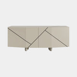 Casa Magna Lorca Sideboard, matt lacquer with stainless steel inlays, available from Touched Interiors UK