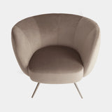 Castro Lighting Chiara Armchair in fabric upholstery on gold-plated brass legs, available from Touched Interiors UK