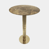 Castro Lighting Eléa Bar Table in polished brass with a marble top, available from Touched Interiors UK