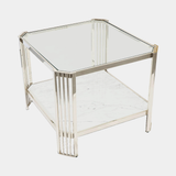 Castro Lighting Harp Coffee Table in polished brass, available from Touched Interiors UK