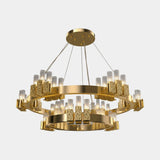 Castro Lighting Queen Chandelier in gold-plated brass with glass, available from Touched Interiors UK