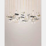 Castro Lighting Rainforest Suspension Lamp in gold-plated brass with glass, available from Touched Interiors UK