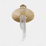 Castro Lighting Ravel Suspension Lamp in hammered gold-plated brass with crystals, available from Touched Interiors UK