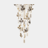 Castro Lighting Terra Chandelier in gold-plated brass with glass, available from Touched Interiors UK