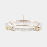 Castro Lighting Spacium IV Suspension Lamp in gold-plated brass with crystal rods, available from Touched Interiors UK