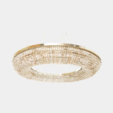 Castro Lighting Teardrop Suspension Lamp in gold-plated brass with teardrop crystals, available from Touched Interiors UK