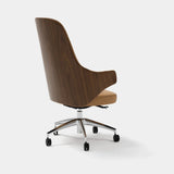 Celeste Luxury Ergonomic Executive Desk Chair with Premium Wood Accents, alternative angle
