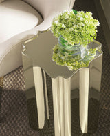 Golden Metal Reflective Luxury Side Table, styled detail