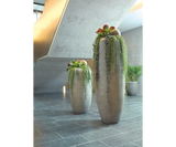 Colonna Stone Grey Luxury Floor Vase, pair in an interior setting