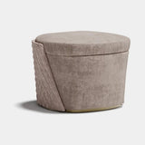 Colosseum Upholstered Luxury Bench: taupe bouclé (Cat B), shown as the round stool