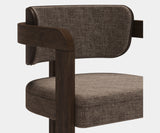Two-Tone Dining Chair: DUO Combines Walnut Wood & Dark Bronze Stainless Steel.
