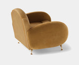 Geometric Pattern on a Customizable Mid-Century Modern Armchair. Unleash your creativity with the Ellington Remix armchair. This image showcases a playful geometric pattern on a luxurious mid-century modern design.