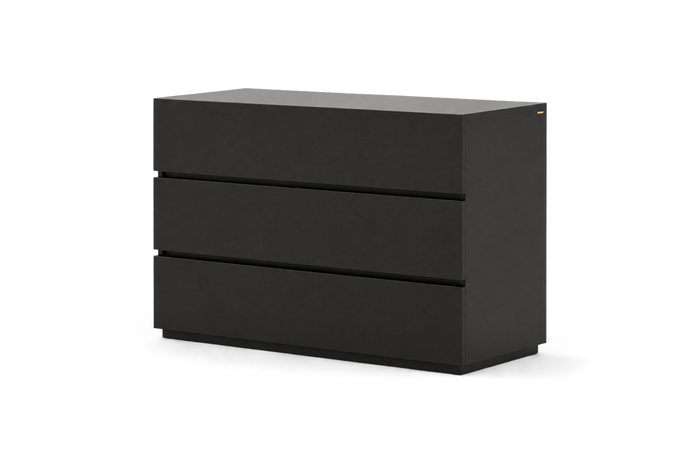 Laskasas Dakar chest of drawers – 3 drawers, Black Lacquer Matte