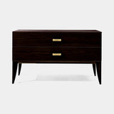 Daytona Dante 2 Drawer Dresser in ebony with burnished brass handles