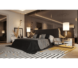 Designer Luxury Nightstand with Leaf Gilding Detail