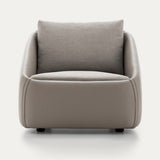 Ditre Italia Bend Armchair in taupe fabric, matt black feet