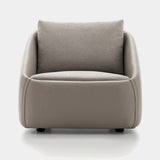 Ditre Italia Bend Armchair in taupe fabric, matt black feet