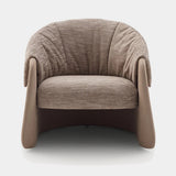 Ditre Italia Blazer Armchair in taupe upholstery, black feet