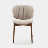 Ditre Italia Bounty Dining Chair, ivory fabric with wooden legs, front view