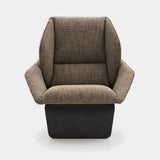 Ditre Italia Loto Armchair in brown fabric, grey wood base