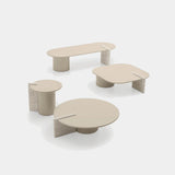 Ditre Italia Petra Coffee Table, Petra tables in mastice gloss with wood inserts, front view