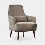 Ditre Italia Ray Armchair in taupe fabric, dark wood legs